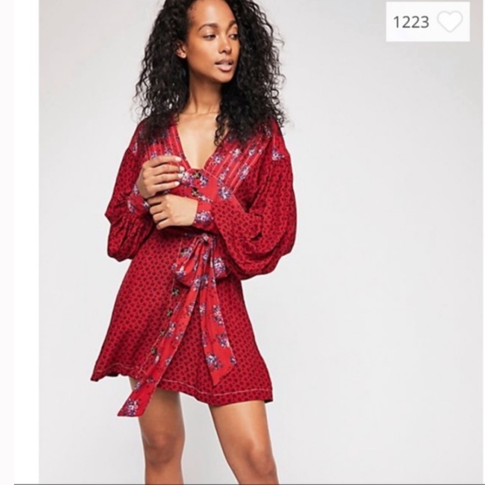 Free People Wonderland dress  tunic red size M